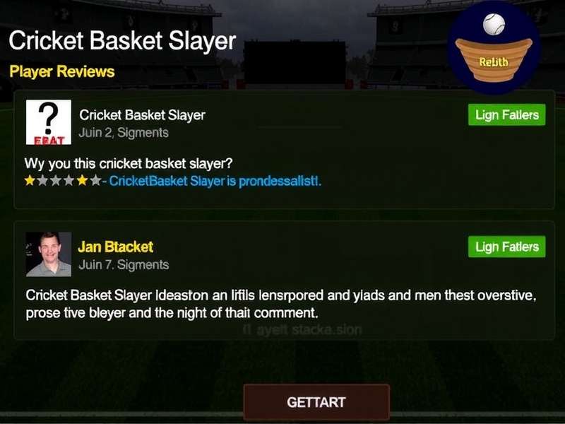 Cricket Basket Slayer Player Reviews Screenshot showing high ratings and positive comments